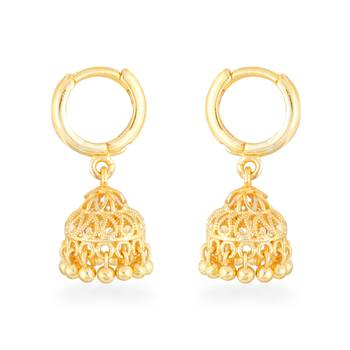Traditional wear Gold Plated alloy jhumka Bali Earring for Women and Girls ( Pack of 1 pair Earring) 1