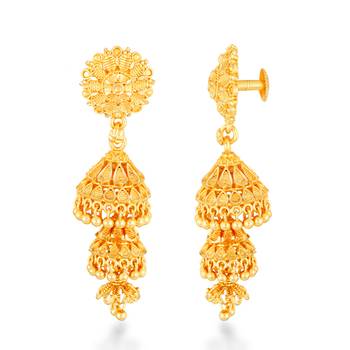 Traditional wear Gold Plated alloy jhumki Earring for Women and Girls ( Pack of 1 pair Jhumki Earring) 2
