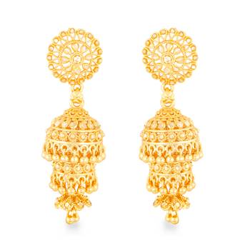 Traditional wear Gold Plated alloy jhumki Earring for Women and Girls ( Pack of 1 pair Jhumki Earring) 1