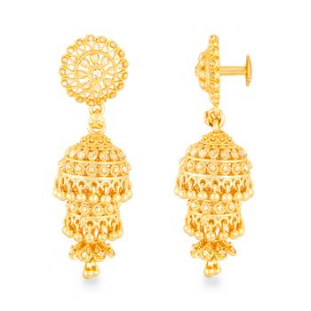 Traditional wear Gold Plated alloy jhumki Earring for Women and Girls ( Pack of 1 pair Jhumki Earring) 2