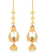 Traditional wear Gold Plated alloy Mayur design Kanchain Earring for Women and Girls ( Pack of 1 pair Kanchain Earring)