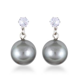Fancy wear CZ Rhodium Plated alloy Black Drop Earring for Women and Girls ( Pack of 1 pair Earring) 1