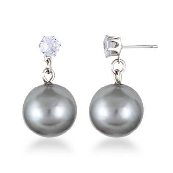 Fancy wear CZ Rhodium Plated alloy Black Drop Earring for Women and Girls ( Pack of 1 pair Earring) 2