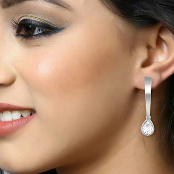 Fancy wear CZ Gold Plated alloy Drop Earring for Women and Girls ( Pack of 1 pair Earring) 2