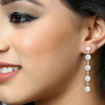 Fancy wear CZ Gold Plated alloy Dangling Earring for Women and Girls ( Pack of 1 pair Earring) 2