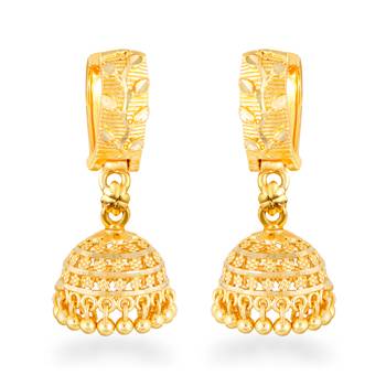 Traditional wear Gold Plated alloy jhumka Bali Earring for Women and Girls ( Pack of 1 pair Earring) 1