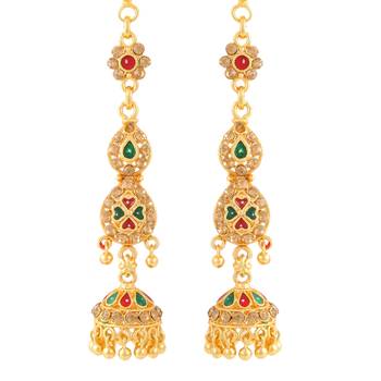 Traditional wear Gold Plated alloy Kanchain Earring for Women and Girls ( Pack of 1 pair Kanchain Earring) 1
