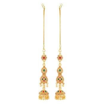 Traditional wear Gold Plated alloy Kanchain Earring for Women and Girls ( Pack of 1 pair Kanchain Earring) 2