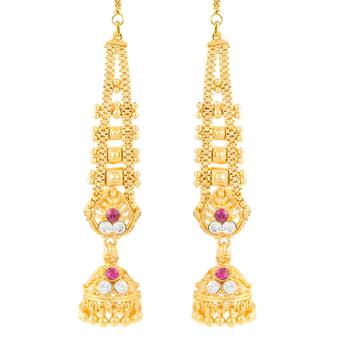 Traditional wear Gold Plated alloy Kanchain Earring for Women and Girls ( Pack of 1 pair Kanchain Earring) 1