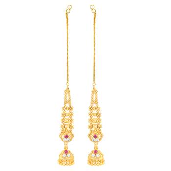 Traditional wear Gold Plated alloy Kanchain Earring for Women and Girls ( Pack of 1 pair Kanchain Earring) 2