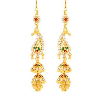 Traditional wear Gold Plated alloy Kanchain Earring for Women and Girls ( Pack of 1 pair Kanchain Earring) 1
