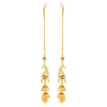 Traditional wear Gold Plated alloy Kanchain Earring for Women and Girls ( Pack of 1 pair Kanchain Earring) 2