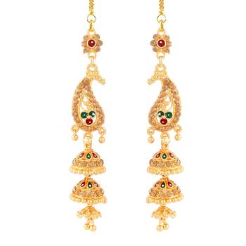 Traditional wear Gold Plated alloy Kanchain Earring for Women and Girls ( Pack of 1 pair Kanchain Earring) 2