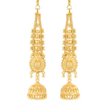 Traditional wear Gold Plated alloy Kanchain Earring for Women and Girls ( Pack of 1 pair Kanchain Earring) 1