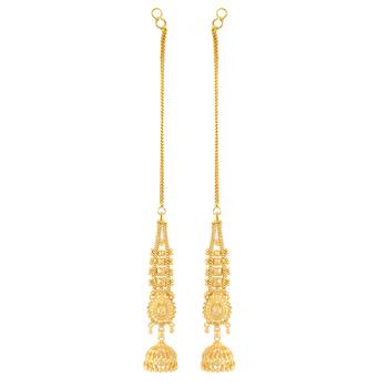 Traditional wear Gold Plated alloy Kanchain Earring for Women and Girls ( Pack of 1 pair Kanchain Earring) 2
