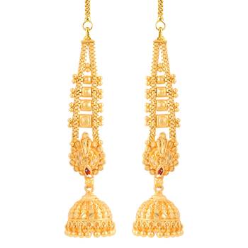 Traditional wear Gold Plated alloy Kanchain Earring for Women and Girls ( Pack of 1 pair Kanchain Earring) 1