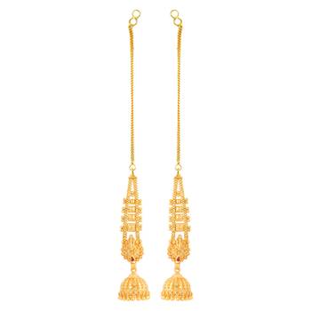 Traditional wear Gold Plated alloy Kanchain Earring for Women and Girls ( Pack of 1 pair Kanchain Earring) 2