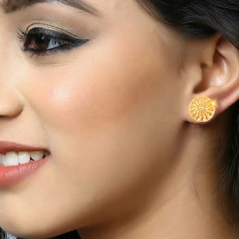 Traditional wear Gold Plated alloy Stud Earring for Women and Girls 3