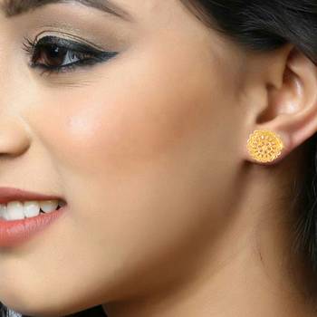 Traditional wear Gold Plated alloy Stud Earring for Women and Girls 3