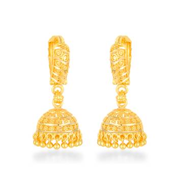 Traditional wear Gold Plated alloy jhumka Bali Earring for Women and Girls 1