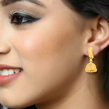 Traditional wear Gold Plated alloy jhumka Bali Earring for Women and Girls 3