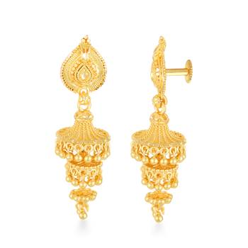 Traditional, wedding and Party wear Gold Plated alloy jhumki Earring for Women and Girls 2