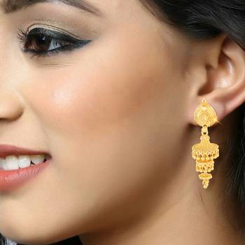 Traditional, wedding and Party wear Gold Plated alloy jhumki Earring for Women and Girls 3