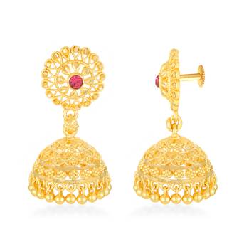 Traditional, wedding and Party wear Gold Plated alloy jhumki Earring for Women and Girls 2