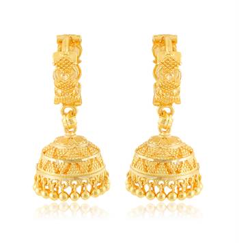 Traditional, wedding and Party wear Gold Plated alloy jhumki Bali Earring for Women and Girls 1