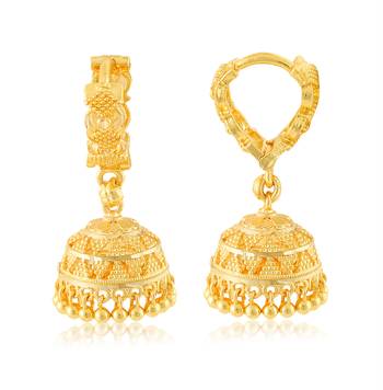 Traditional, wedding and Party wear Gold Plated alloy jhumki Bali Earring for Women and Girls 2