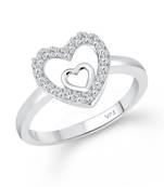 Silver Royal Heart Designer Ring for Women and Girls