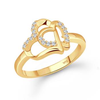Loveble Heart (CZ) Gold Plated Ring 1