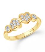 Couple Heart (CZ) Gold Plated  Ring