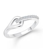 Floral (CZ) Rhodium Plated  Ring