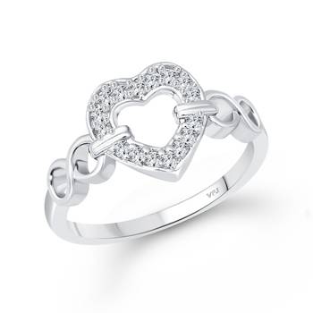 Silver Plated Classic Proposal Heart  Ring for Women Girls Valentine Gift 1