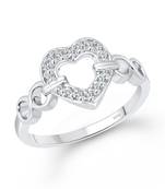 Silver Plated Classic Proposal Heart  Ring for Women Girls Valentine Gift