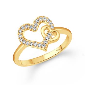 Incredible Heart Gold Plated  CZ Ring  for Women 1