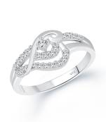 Flower Shine CZ Rhodium Plated Alloy Finger Ring for Women and Girls