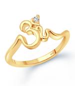 Om (CZ) Gold Plated  Ring