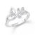 Pressing Leaf (CZ) Rhodium Plated  Ring