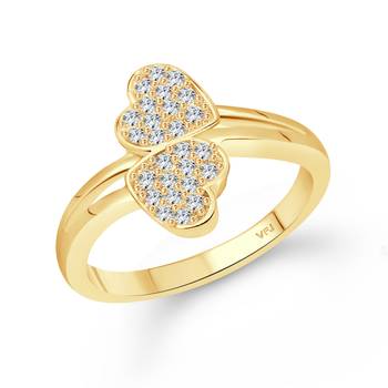 Glory Double Heart Gold Plated (CZ)  Ring 1