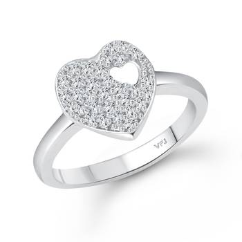 Glory Heart Rhodium Plated (CZ)  Ring 1
