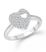 Glory Heart Rhodium Plated (CZ)  Ring