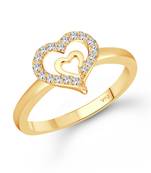 Glory Charming Heart Gold Plated (CZ)  Ring