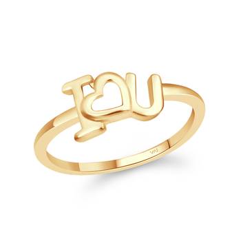 Initial I LOVE YOU  Gold Plated Ring For Girls 1