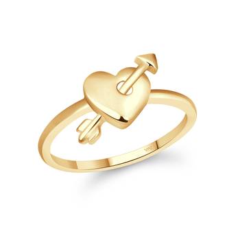 Stylish Curve Heart Ring  Gold Plated Alloy Ring for Women and Girls 1