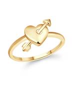 Stylish Curve Heart Ring  Gold Plated Alloy Ring for Women and Girls
