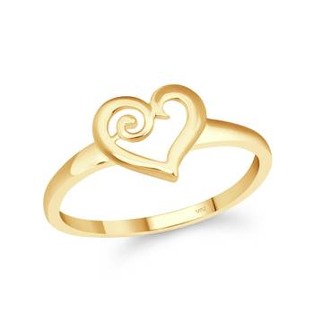 Bezel Heart  Gold Plated Ring for Women 1