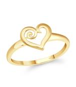 Bezel Heart  Gold Plated Ring for Women