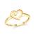 Bezel Heart  Gold Plated Ring for Women
